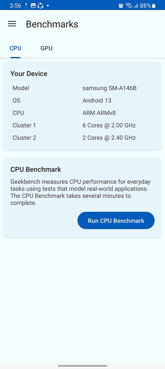 geekbench 6 score of Samsung Galaxy A14 5G smartphone